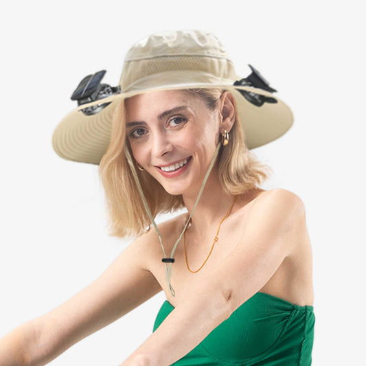 Chapeau bob à chargement solaire avec ventilateur à batterie au lithium