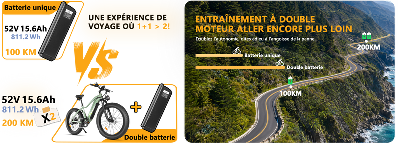 Jumper fat bike electrique 52V 15.6Ah 26*4.0 pneu