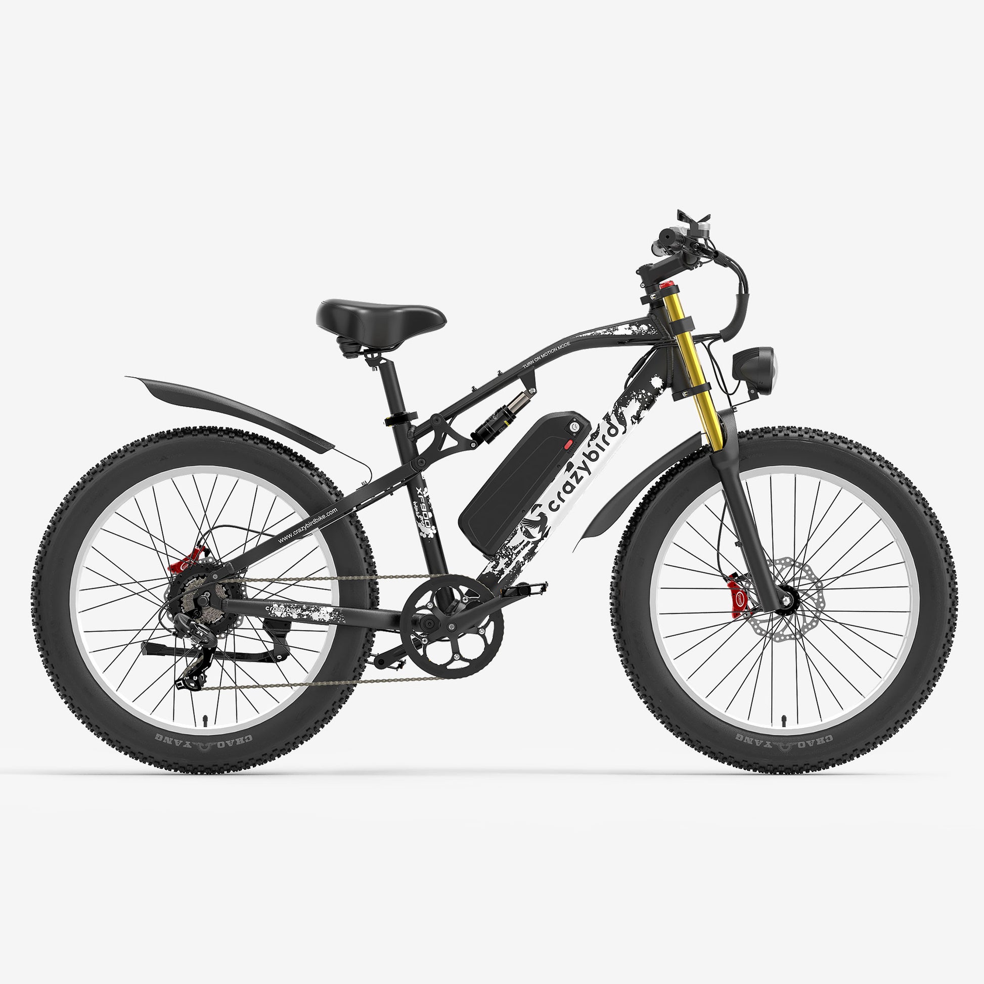 Crazybird XF900 Fat bike electrique, Suspension avant et arrière